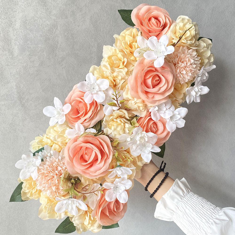 Handmade Rose Artificial Bouquets, Wedding Aisle/arch Silk Floral Rows, Faux Flower Walls Artificial Flower Arrangement