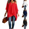 Damen Single-Shoulder-Strap Lässiges lockeres Oberteil Asymmetrischer Saum Lagenlook Bequemer Pullover-Bluse