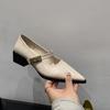 Summer New Style Square Heel Pointed Toe Shoes Women's High Heels Solid Color Sexy Fashionable Comfortable High Heels