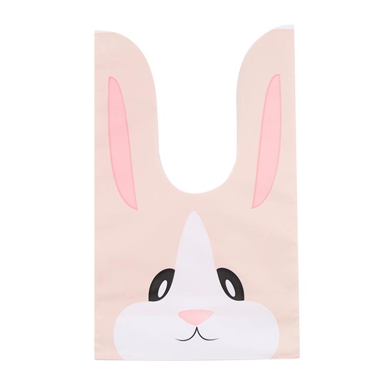 10/50pcs/lot Cute Rabbit Ear Bags Cookie Plastic Bags&Candy Gift Bags For Biscuits Snack Baking Package And Event Party Supplies
