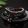 European American Fashion Bohemian Layered Beaded Bracelets Elastic Ethnic Bracelets for Women Female Bangle Bracelet