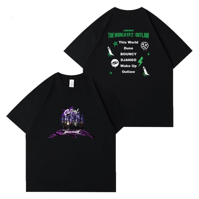 Support Combination Ateez Surrounding Harajuku Printed Fashion Men S And Women S T-Shirts Top Short Sleeves S