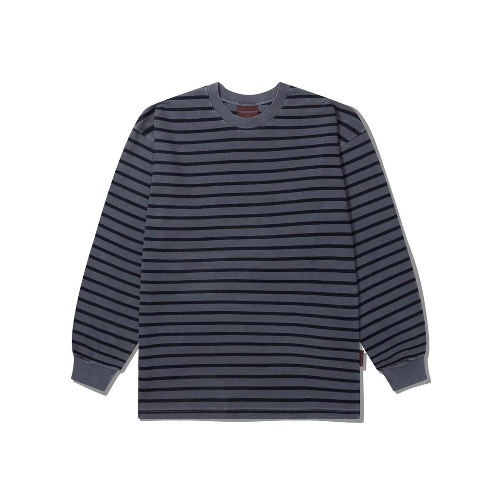 PSSHOPPER Pigment Stripe Long Sleeve [Navy]