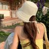 Women's Wide-Brim Straw Hat Summer Breathable Windproof Strap Bucket Cap Ladies Girl Beach Travel Foldable Sunshade Hats