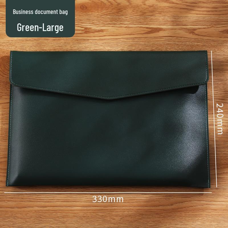Large Capacity A4 Leather File Bag - Multifunctional Business Office Folder