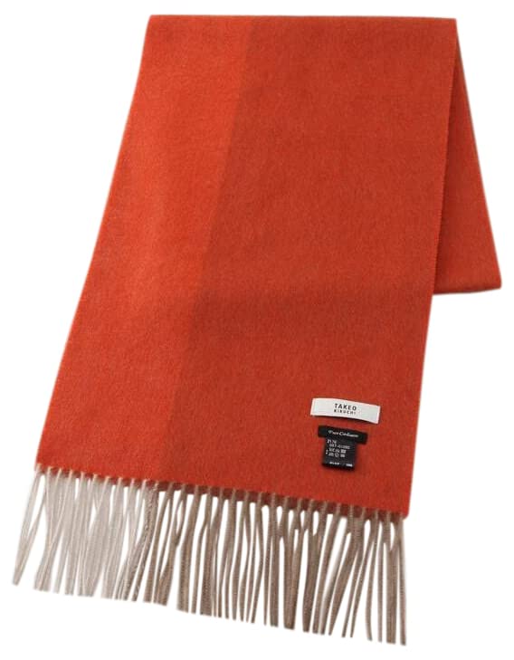 Takeo Kikuchi Kaschmir-Einsatz Kaschmirschal G8701090 Orange 00 100% Herren (067) (KOSTENLOS)