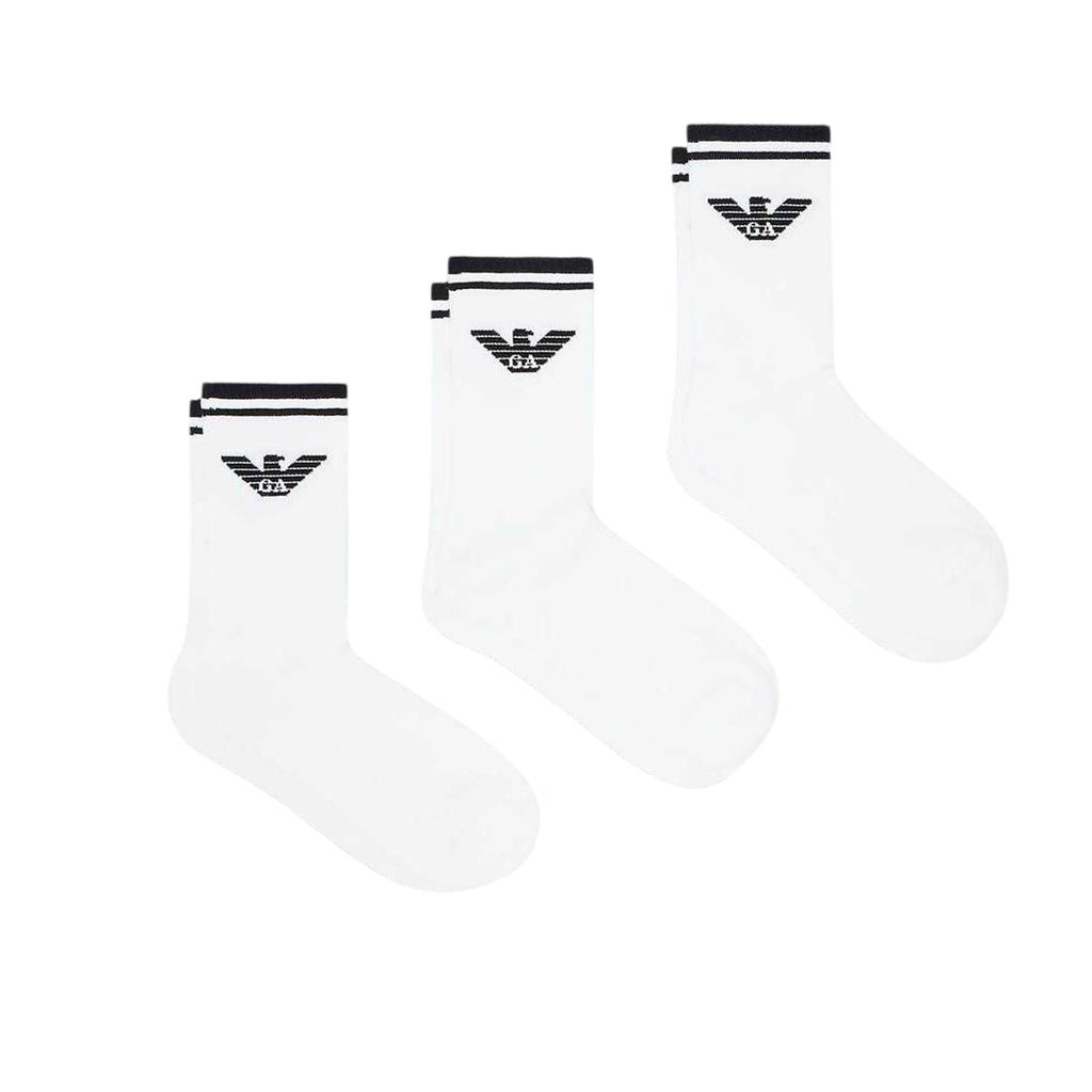 Emporio Armani EA7 Mens Eagle Logo Crew Socks (Pack of 3)