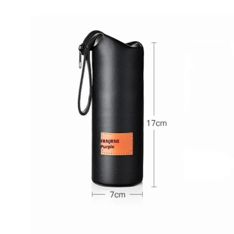 1Pc Leather Cup Sleeve Sport Water Bottle Cover Case With Rope Portable Vacuum Glass Cup Sleeve Cup Pouch Camping Accessories