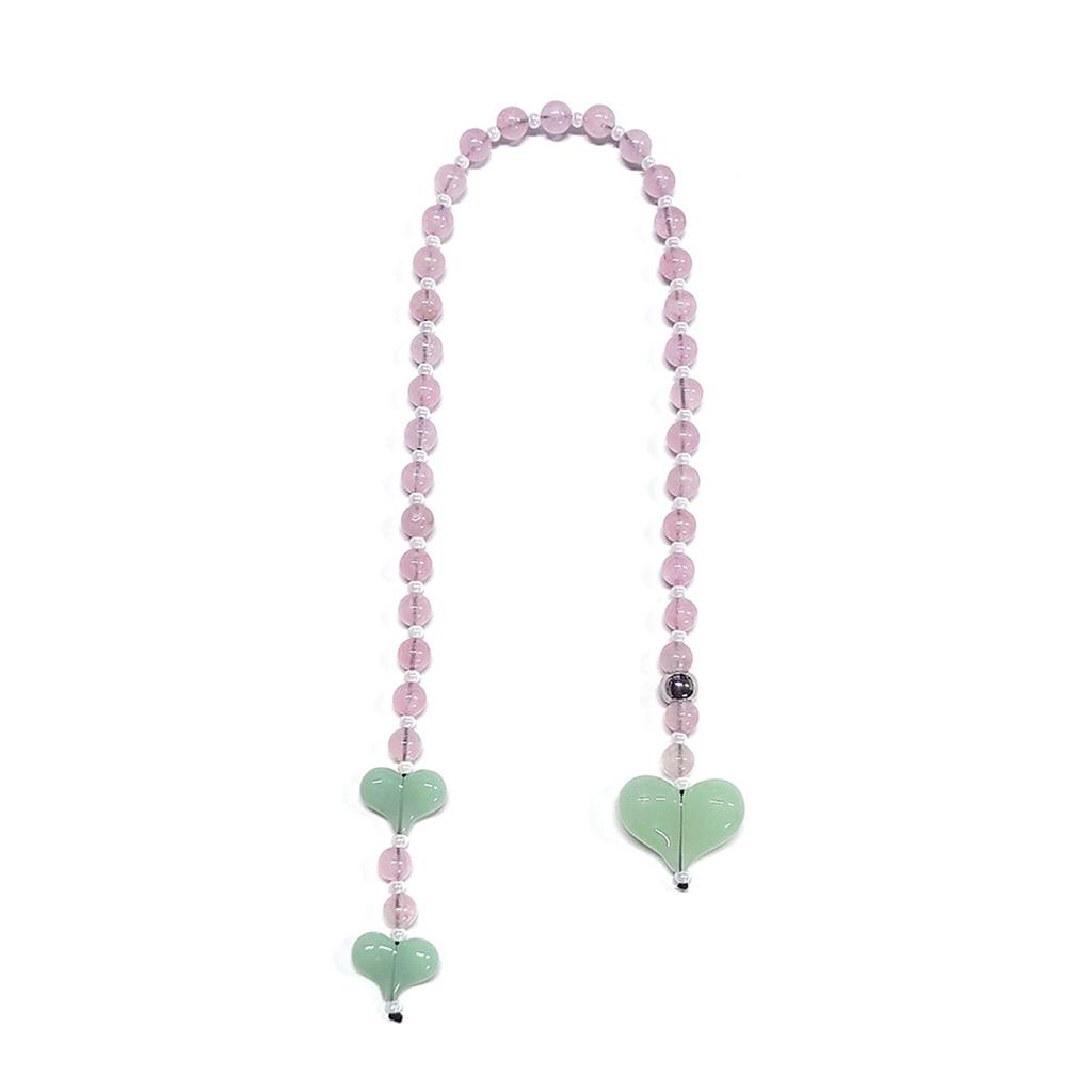 Heart Bag Charms Acrylic Texture Long Chain Featuring Colorful Beads Perfect for Women Gifts Present Fashion Accessories