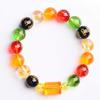 Yellow Glazed God of Wealth Bracelet with Six-Character Mantra for Men and Women