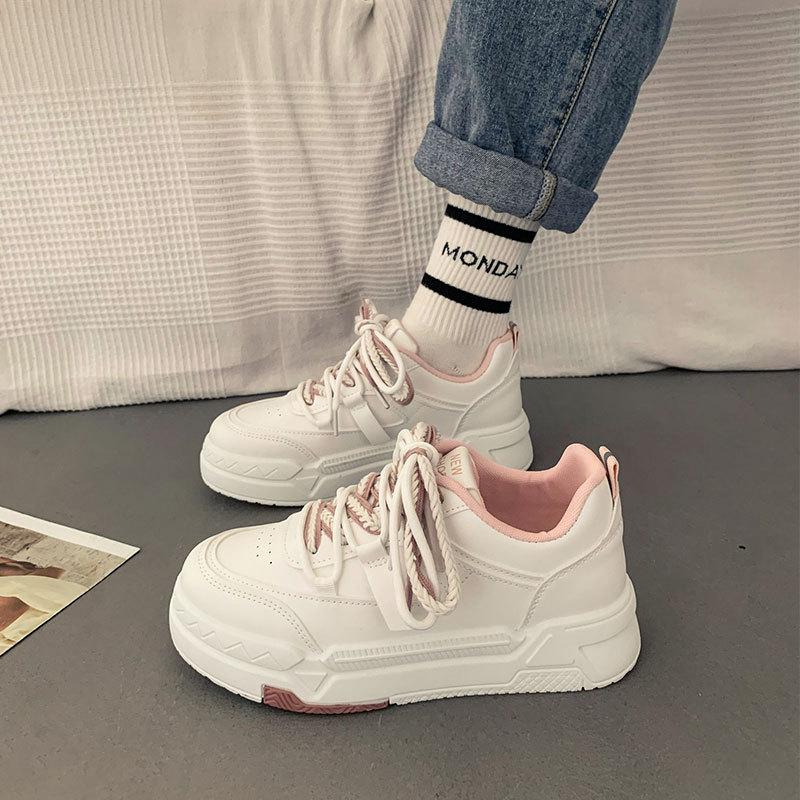 Popular Hong Kong style platform Guochao board shoes women's summer 2025 spring and autumn new niche versatile casual shoes sports white shoes