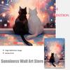 Valentinstag Geschenk Romantische Schöne Katze Paar Sonnenuntergang Strand Poster Leinwand Malerei Wand Kunst Druck Mama Geschenk für Zimmer Home Decor