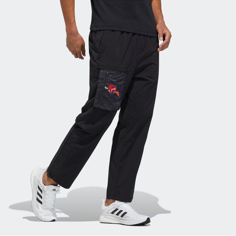 Adidas CNY Series Woven Pants Leisure Long Knit Sport Men Bottoms Black GP0879