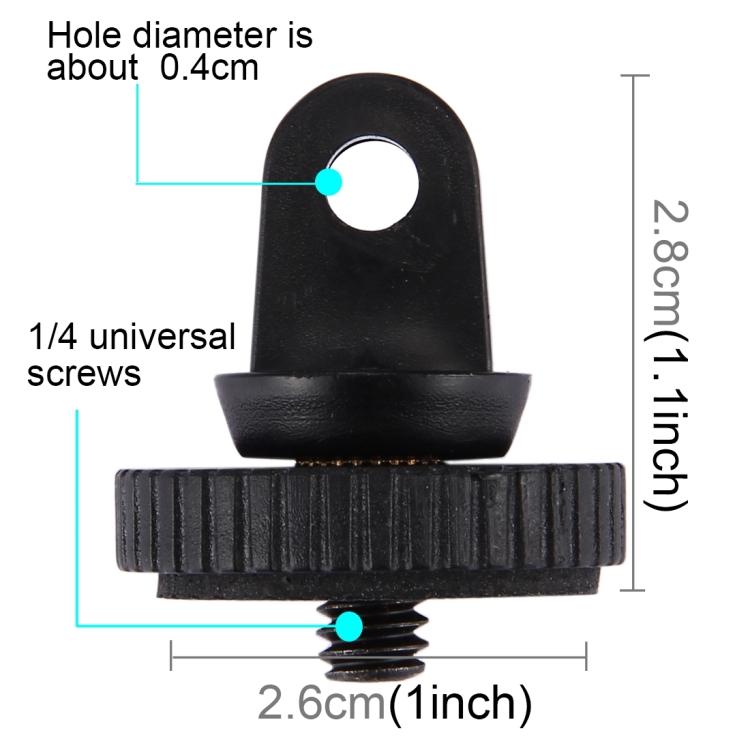 PULUZ 1/4 Inch Screw Tripod Mount Adapter for GoPro, Insta360, DJI and Other Action Cameras 5mm Diameter Screw Hole, 3.3cm Diameter