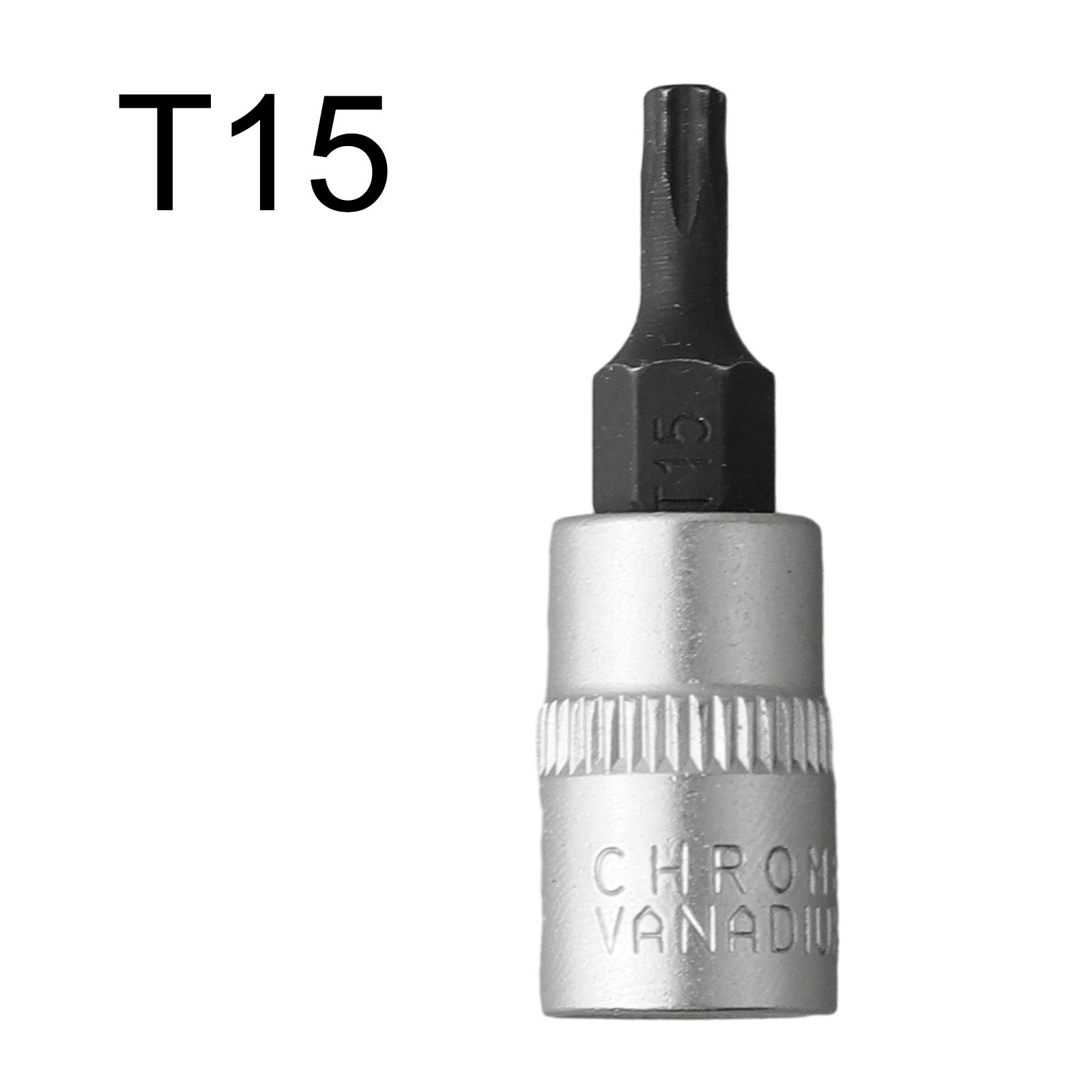 

1Pc Screwdriver Bit 1/4Inch Drive Socket Ratchet Socket T8 T15 T20 T25 T27 T30 T40 Extension Rod Socket 38mm Hand Repairing Tool
