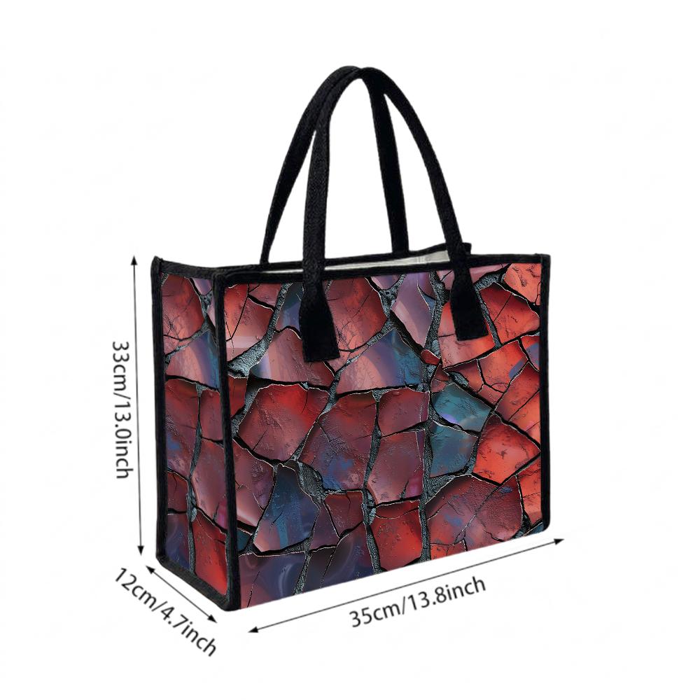 Fashion Crack Pattern Tote Bag Casual Large Capacity Handbag For Daily Use