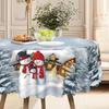 Household Table Cloth, Christmas Snow Print, Waterproof And Oil-Proof Leave-In, Round/Rectangular Tablecloth, Coffee Table Cloth