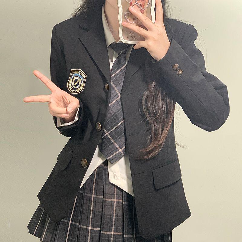 Women's College-Style JK Suit for Autumn/Winter - Student Uniform Jacket for Performance and Class Wear