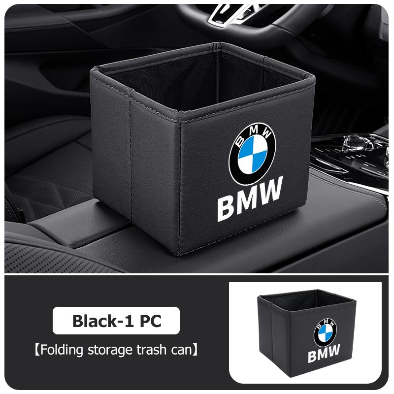 2025 Hot Car Trash Can Portable Foldable Storage Leather Garbage Bucket For BMW E46 E90 E60 F10 E39 F30 E36 E87 E90 E30 E53 F31