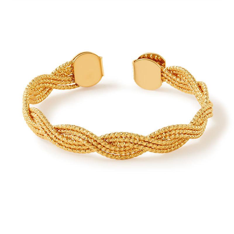 Meier Twist bracelet open design copper plated 18k real gold twist design bracelet