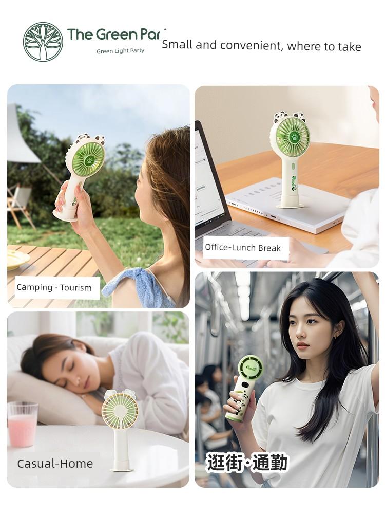 TheGreenParty Panda Mini Fan Portable Portable Handheld Small USB Digital Display Electric Fan