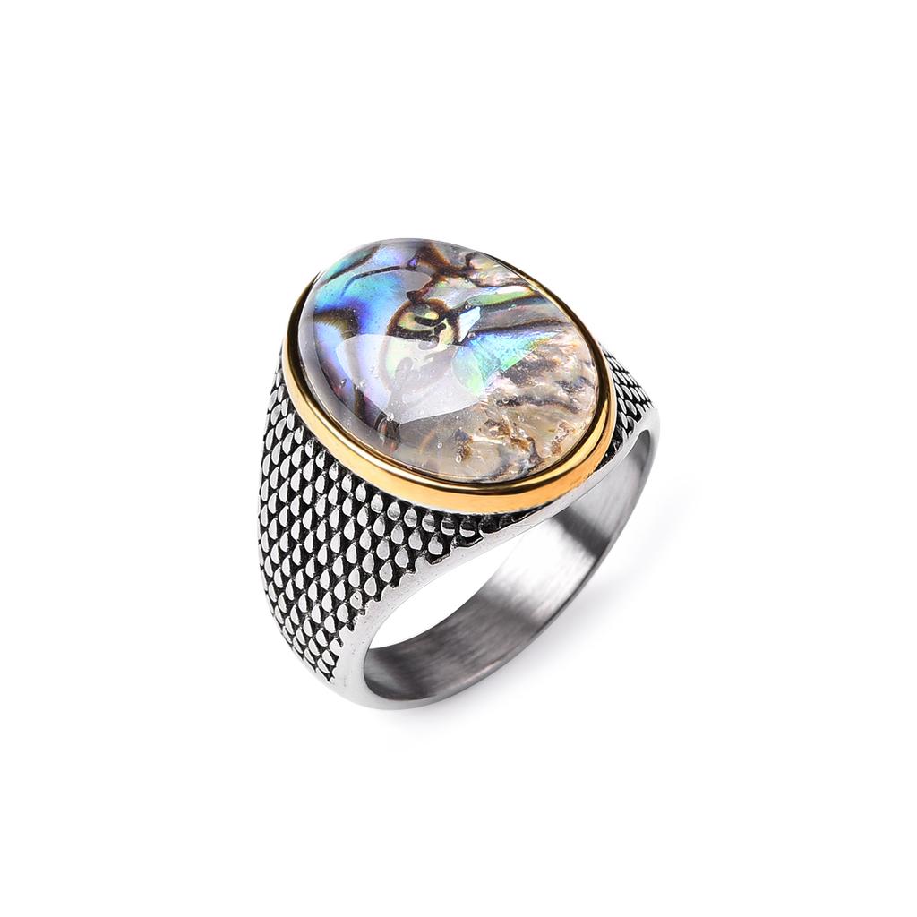 Erkek/Kadın 316L Paslanmaz Çelik Oniks Dokulu Altın Kaplama Yüzükler Klasik Moda Trendi Takılar Yüksek Kaliteli Ürünler