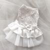 Fabulous Comfortable Patchwork Cat Wedding Dress Bow-knot Decor Scattered Hem Pet Apparel