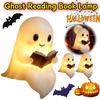 Halloween Cute Ghost Lamp Light Up Halloween Ornament Lovely Ghost Figurine Light for Bedroom Study Room Reader LED Night Light