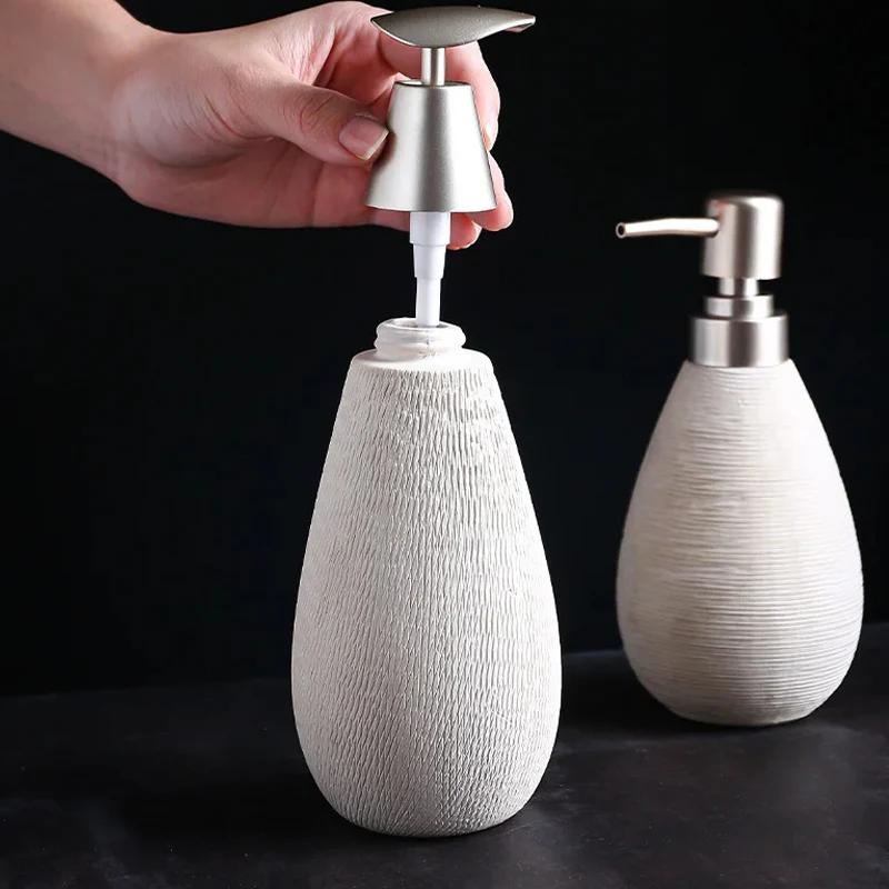 Ceramic Hand Sanitizer Bottle Lotion Bottle home decoration Shower Gel Bottle Soap Dispenser Lotion Container Bathroom Products