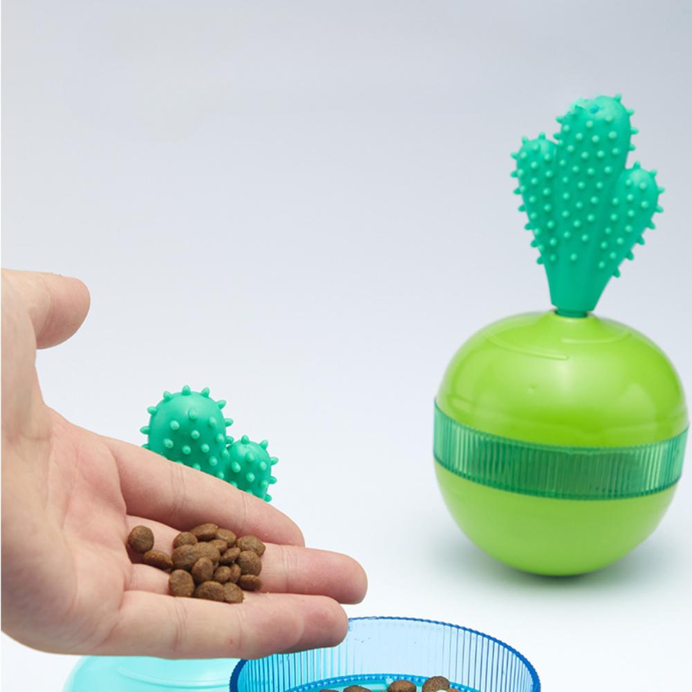 Tumbler Leak Food Ball Cute Leak Food Cactus Toy Leak Food Dispenser Puzzle Puzzle Puzzle Grinding Toy Pet Attract Dog Toys