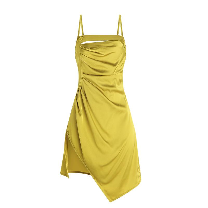 Women's Satin Off Shoulder Ruched Backless Lace Up Tie Waist Sleep Dress with Robe Lounge Set