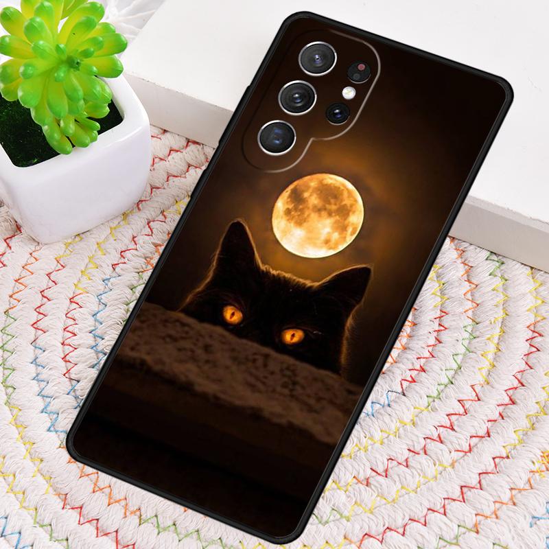 Anime Mond Katze Handyhülle für Samsung Galaxy note 10 pro S26 Ultra S23 S24 FE S25 S21 S22 PLUS stoßfeste Hülle