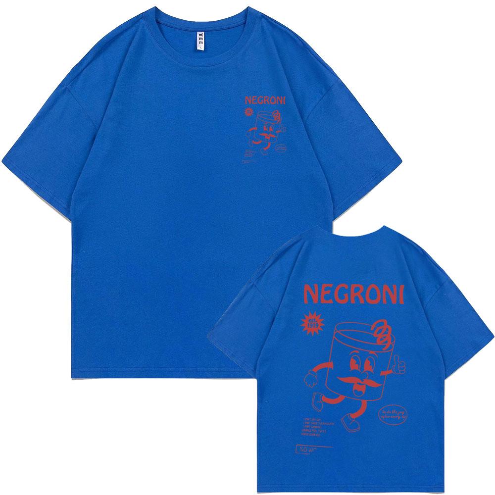 Funny Negroni Cocktail Graphic Print Tshirt Unisex Women Fashion Vintage Oversized Tshirt Male Casual Cotton Short Sleeve T Shirts S