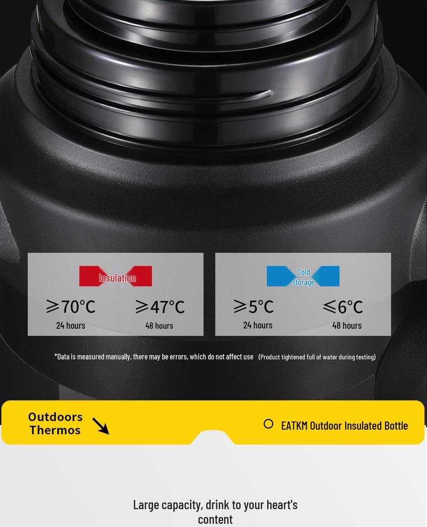 Large Capacity Stainless Steel Insulated Travel Thermos Flask - Portable, Multi-Use Hot Water Kettle