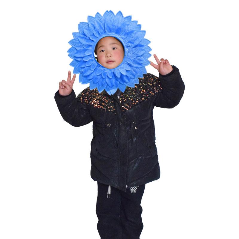 42cm Nakrycie głowy słonecznika Zabawne rekwizyty do występu Kapelusz słonecznika Kaptur na imprezę taneczną Festiwal Gry Dzieci Nastolatki Dorośli Akcesoria
