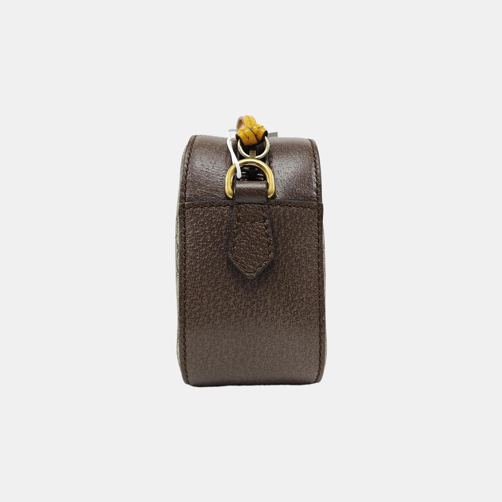 [Usato] Serie Neo Vintage Logo in Lamina d'Oro Testa di Tigre Metallica Monogramma Tela e Pelle Borsa Fotografica - Buono #W0RDTK