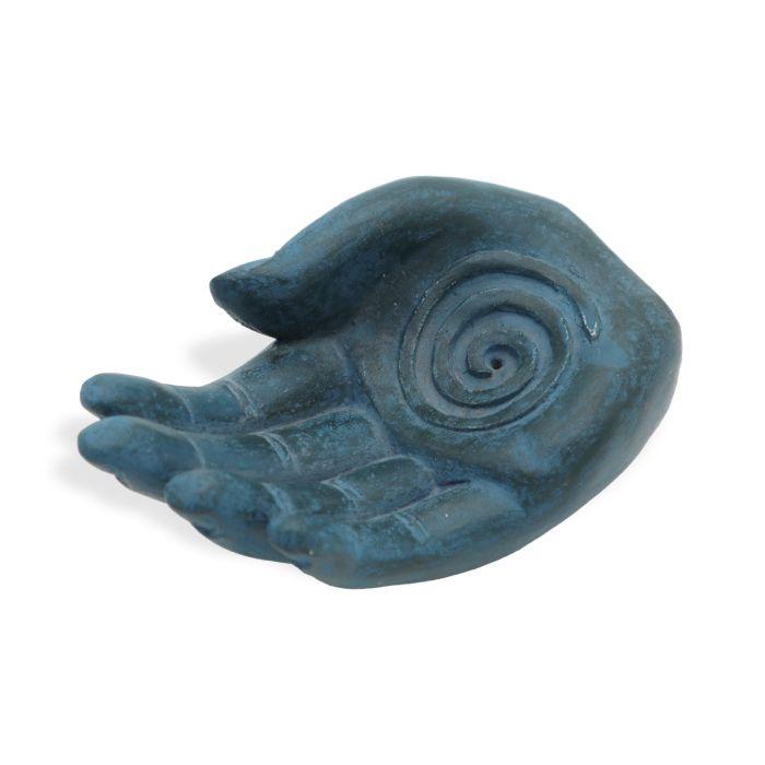 Incense Burner Hand Fertility Blue Finish