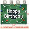 Party Backdrop Happy Birthday Birthday Soccer Green Photo Booth Background Front Door Decor
