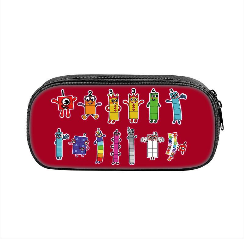 Numberblocks Character Kids And Teens Pencil Case Waterproof Nylon Bag Storage