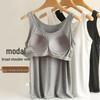 Plus Size Women's Modal Camisole with Built-in Bra Pad and Stylish Back, Fits Up To 200 Jin