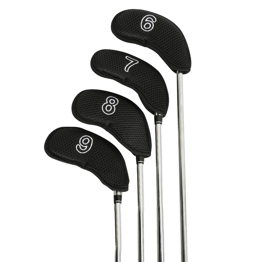 10Pcs Mesh Fabric Golf Iron Cover Iron Head Protect Covers Golf Wedges Headcover Golf Iron Club Covers with Big Numbers