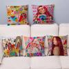 Singer K-Karol G Female Cushion Cover Inches Farmhouse Decor Home Throw Pillow Covers For Couch Decorations
