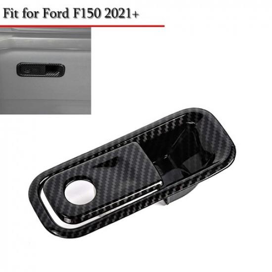 Co-pilot Storage Box Switch Handle COVERS Trim For Ford F150 + Carbon Fiber