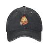 Calcifer Hiking Baseball Cap Structured Fit Sports And Fitness Vintage Washed Denim Hat