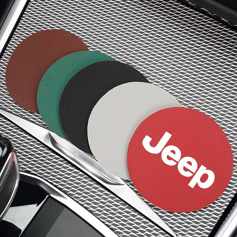 2Pcs Car Suede Water Cup Pad Anti-slip Coaster Accessorys For Jeep Grand Cherokee Wrangler JK Gladiator Compass Renegade Patriot AMN1