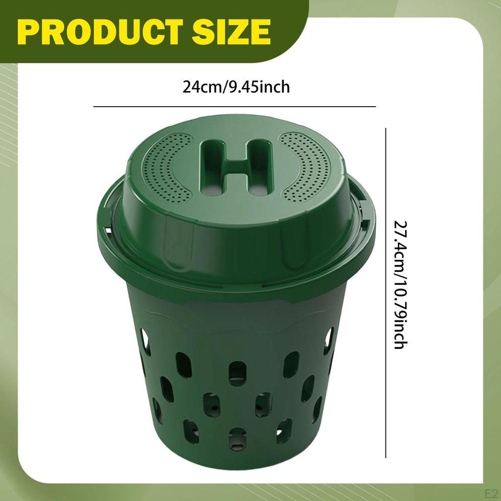 Compost Bin 12L Easy to Clean Composting Container for Garden Beds Farmhouse Green