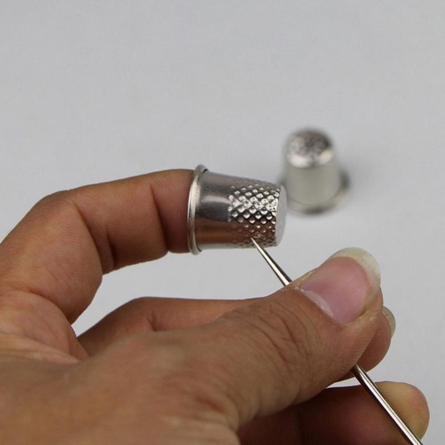 10 Pcs Antique Hard Metal Brass Sewing Thimble Needles Partner Finger Protector DIY Sewing Tools