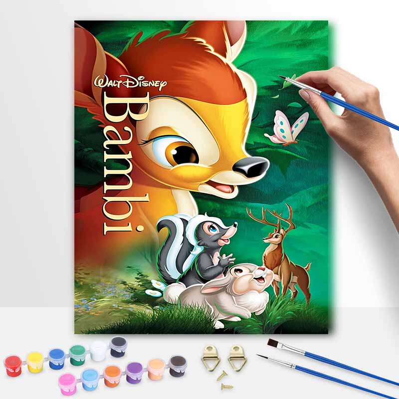 Disney Bambi Characters Digital Oil Painting Art Kit Hand Painted Home Decor Wall Ornament 128 Characters