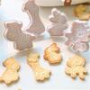 4 Pcs/Set Animal Plastic Biscuit Mold Diy Kitchen Cake Decorating Tools Cookie Cutter Stamp Fondant Embosser Die