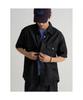 Two-Pocket Lightweight Short-Sleeve Denim Shirt Black